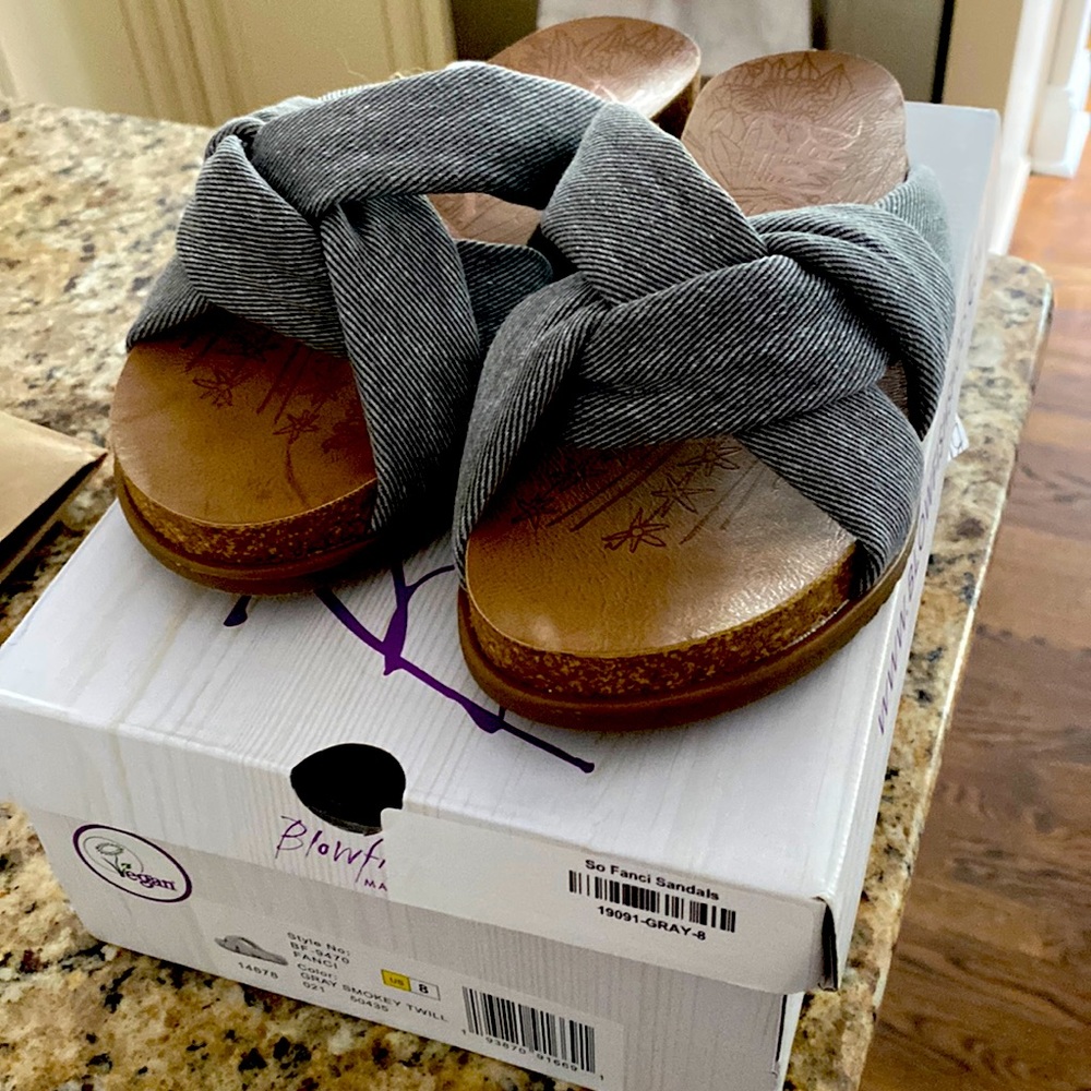 Brand new blowfish size 8 grey smoked twill Sandals